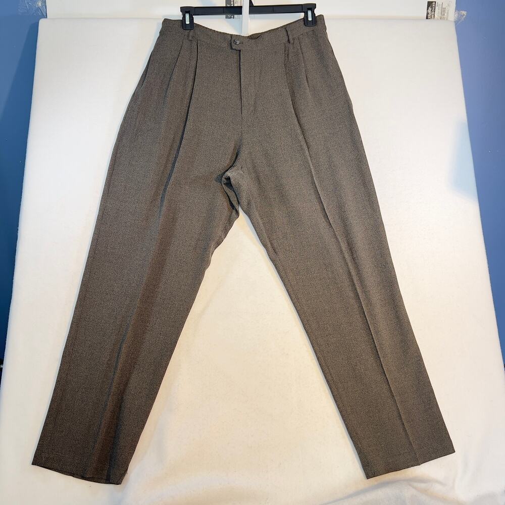 Chico's Private Collection Pant Woman's XL/16 (Chico's 3) Brown VINTAGE! Pleats